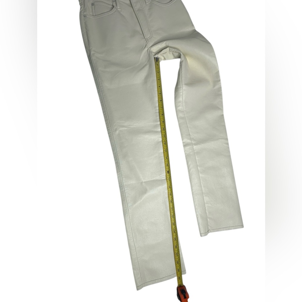 Frame Ivory Recycled Leather High N Tight Straight Jeans 25 - Picture 6 of 11